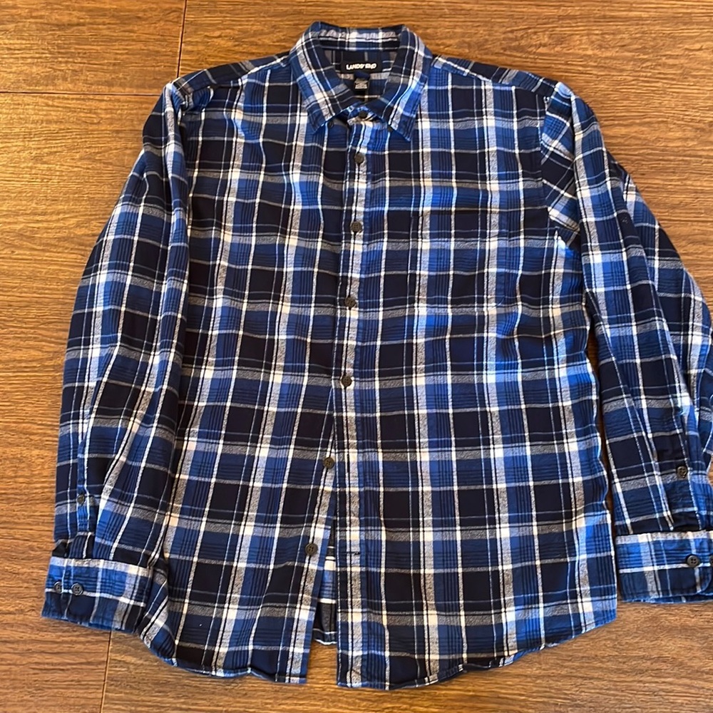 Mens Lands End Flannel shirt Large